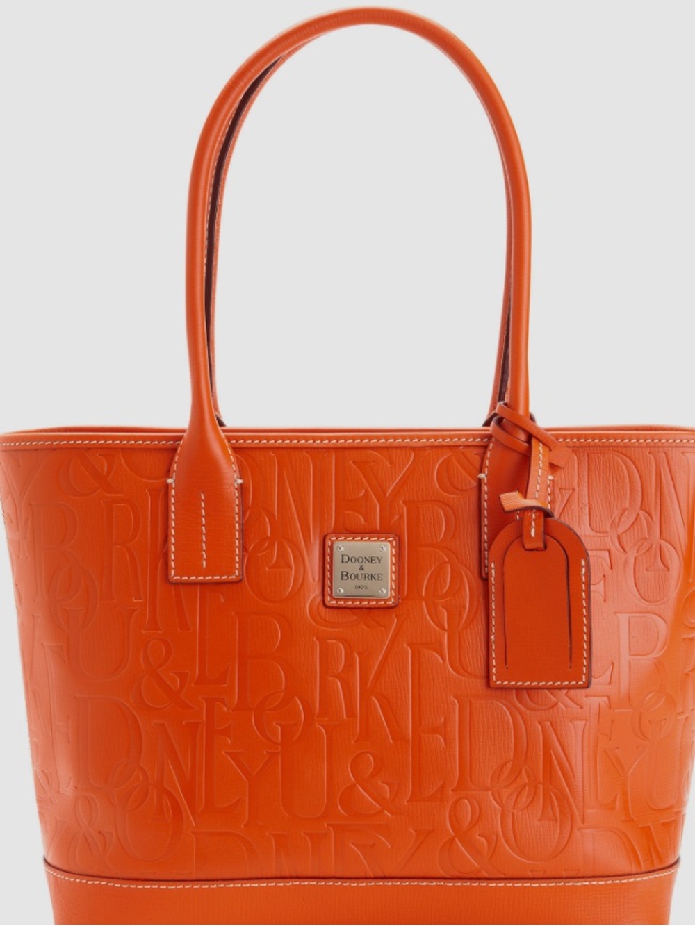 Dooney & Bourke Bright Orange Embossed Leather Tote